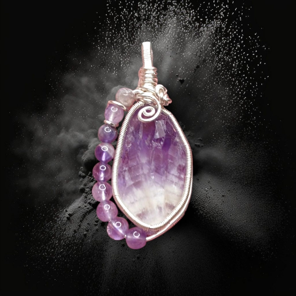 Artisan Fine Silver Amethyst Pendant